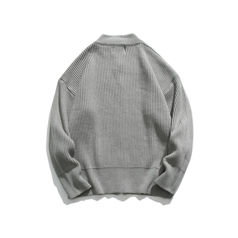 Japanese Workwear Plain Zip Front Cardigan