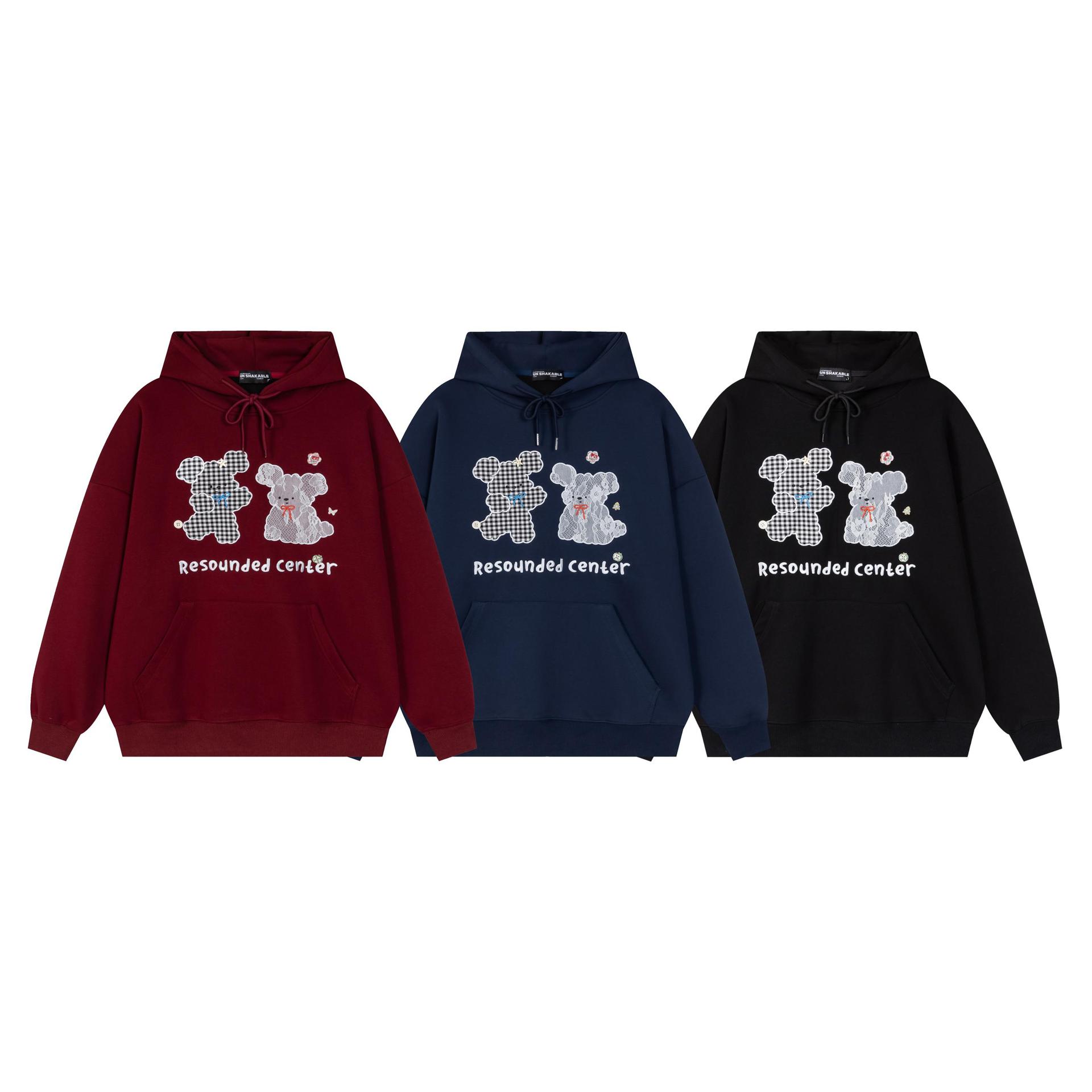 Retro Checked Cotton Puppy Hoodie