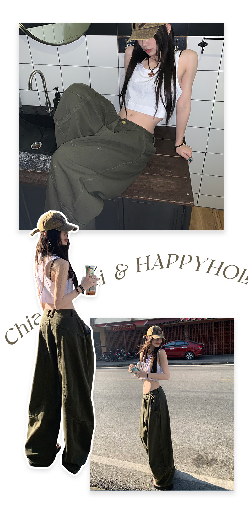 Niche Curved Knife Jeans Women Versatile Wide Leg Casual Pants Unisex Oversized Banana Trousers