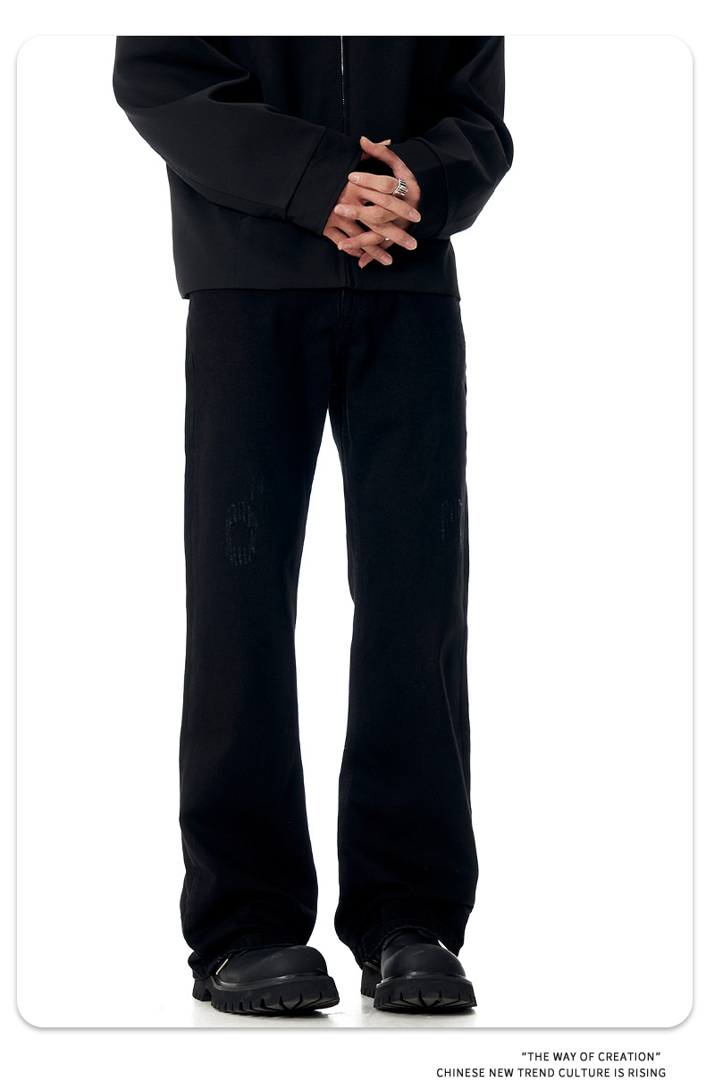 Streetwear Faded Straight Leg Loose Wide Leg Retro Versatile Cleanfit Long Pants