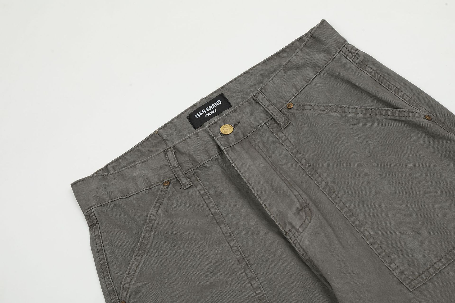 Multi-Pocket Work Pants Loose Straight Leg Casual Wide Leg Trousers for Men and Women