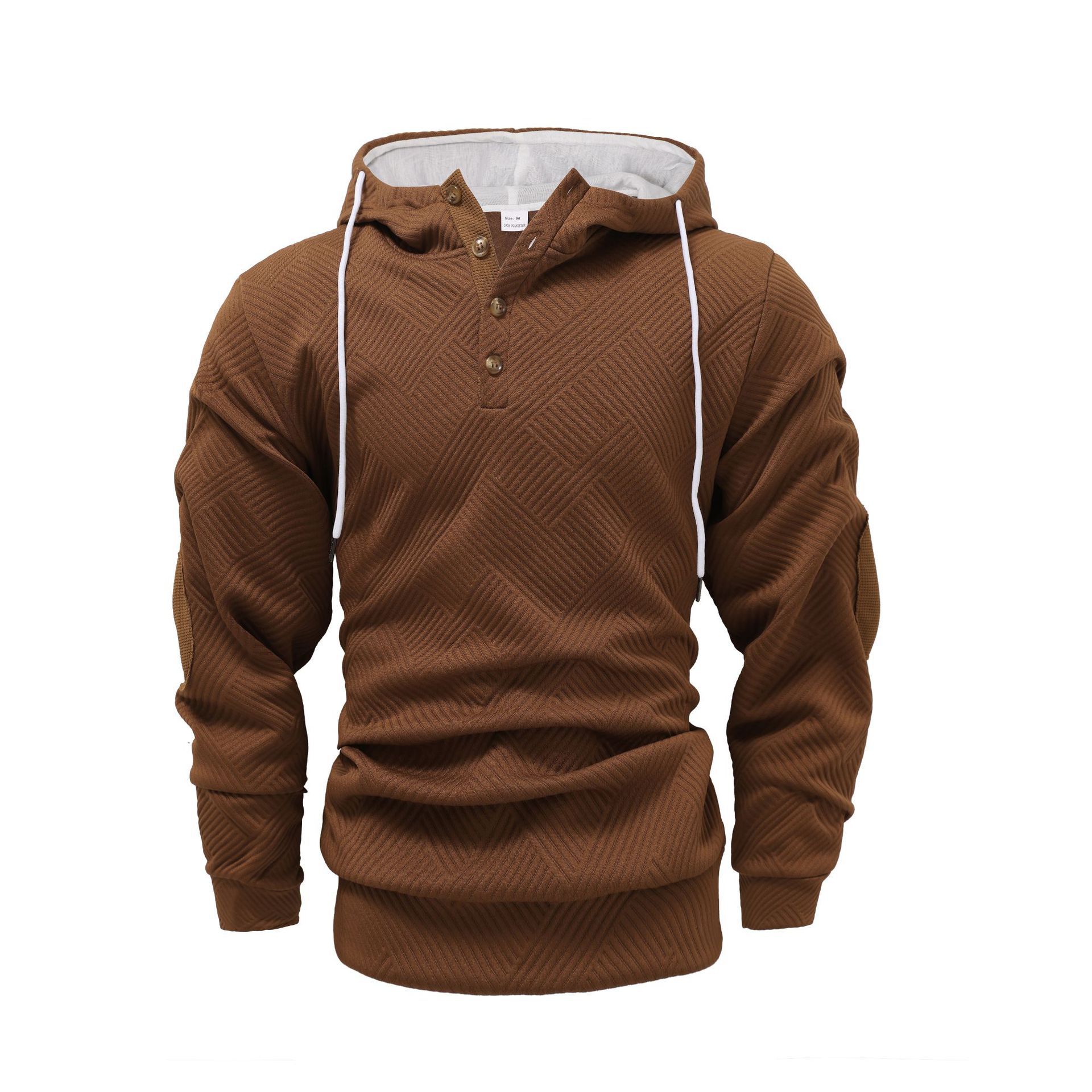 Oversized Textured Polyester Long Sleeve Hoodie