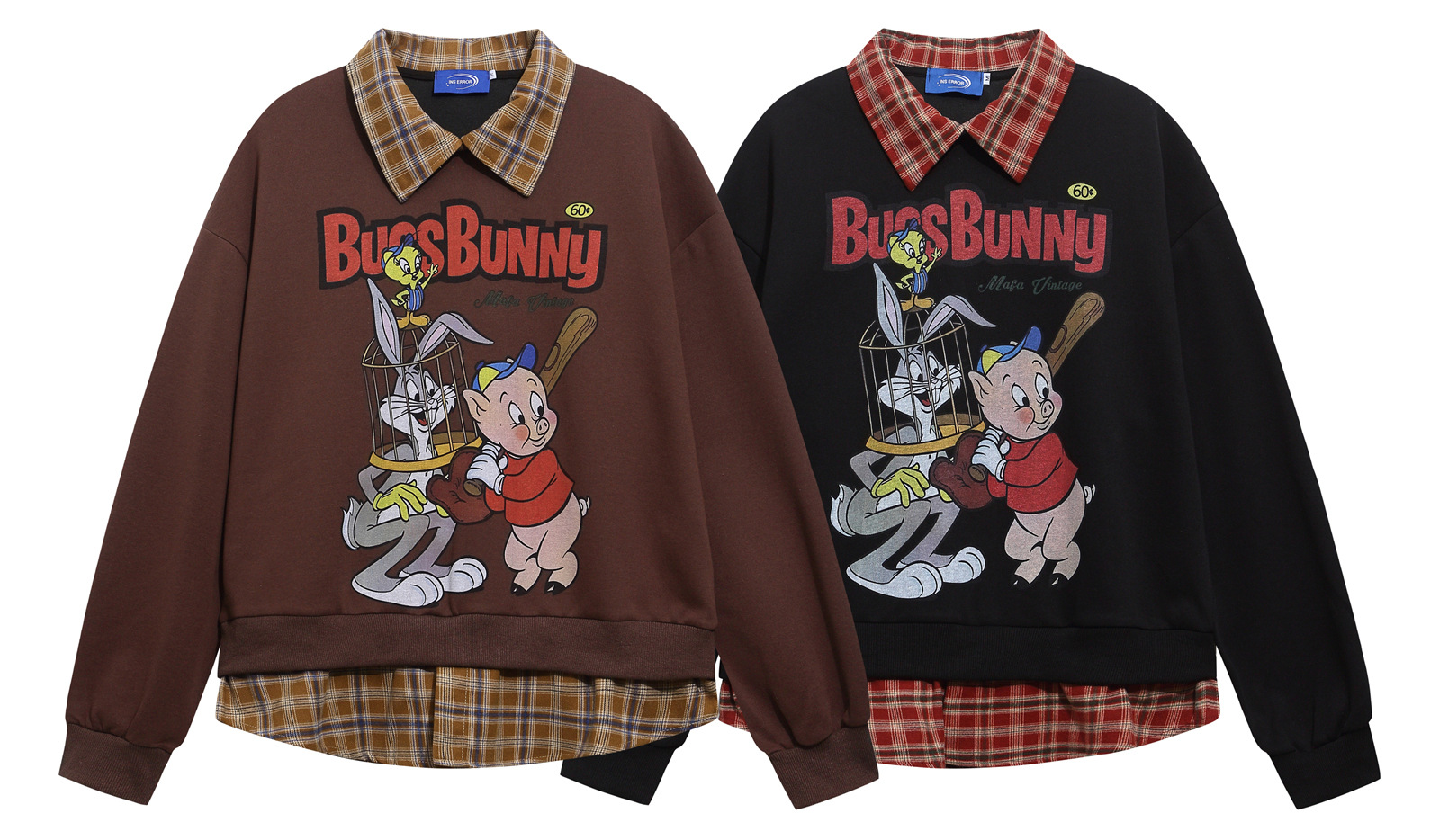American Vintage Cotton Graphic Button Front Sweatshirt