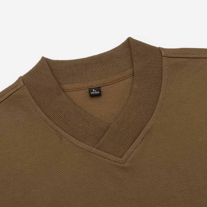 Long Oversized V-Shaped Neckline Stitched Letter Sweatshirt
