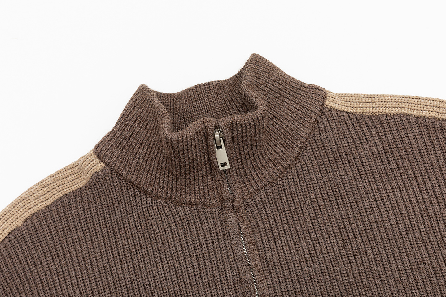 Unisex Loose Fit Long Sleeve Funnel Neck Sweater