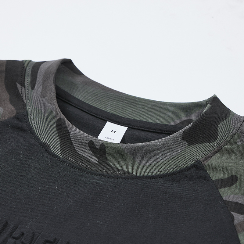 Camouflage Patchwork Oversize Loose Long Sleeve T-Shirt