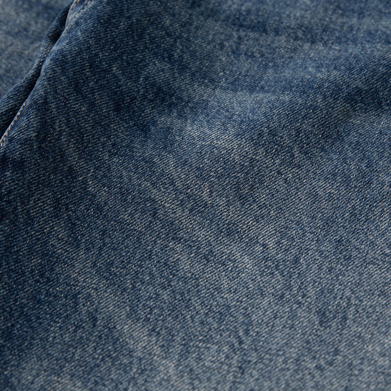 Cat-Scratch Structured Cut Casual Versatile Washed Denim Pants Men