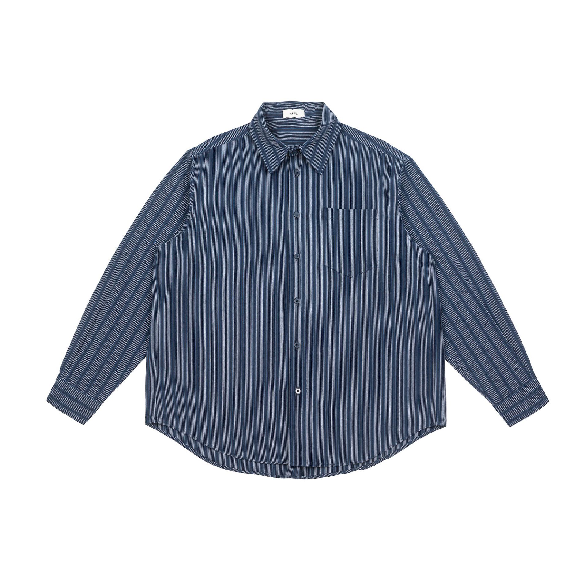 Oversized Lengthwise Lines Wrist Length Shirt