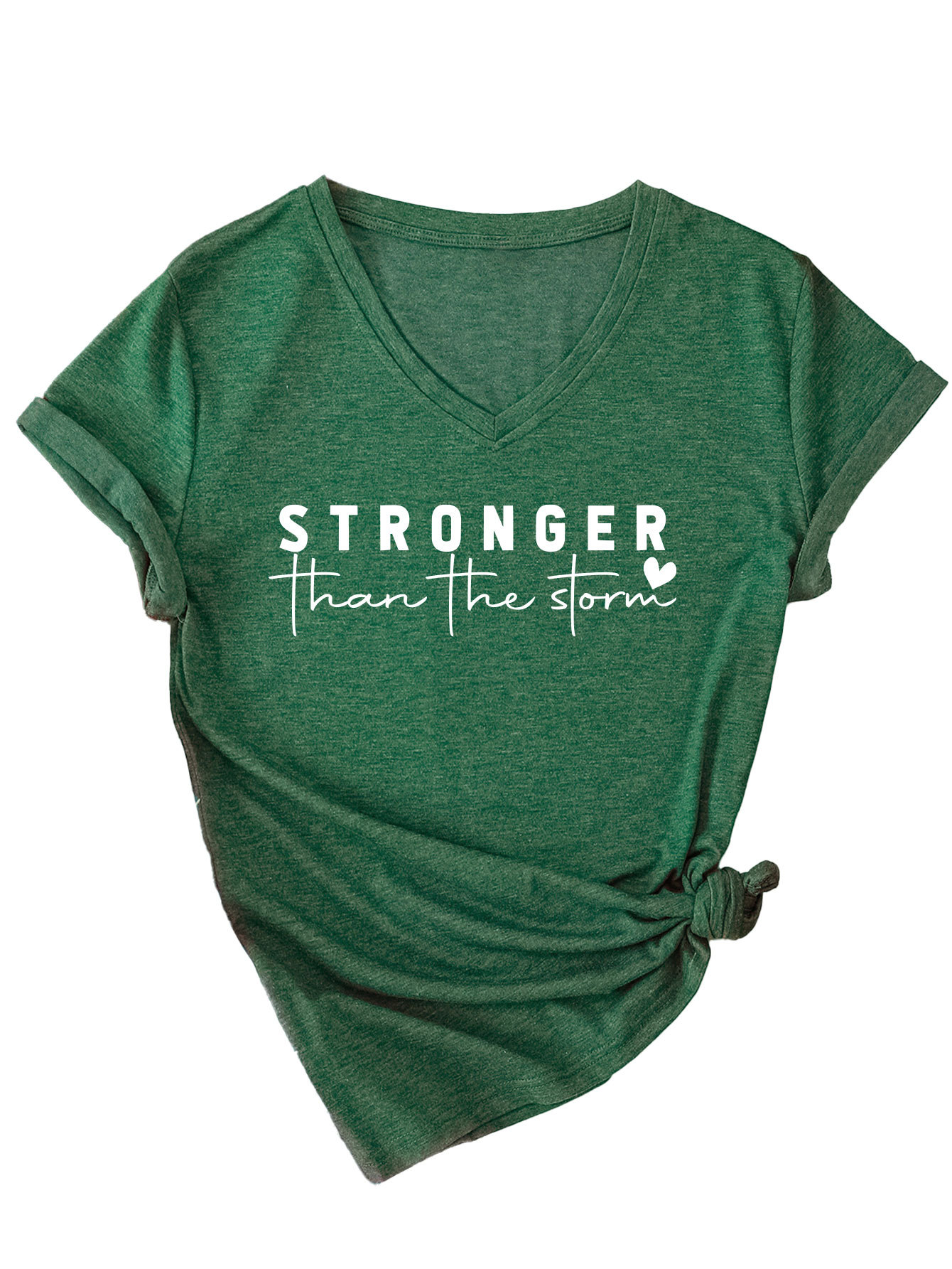 Geometric Print Plunge Front Ladies Tee