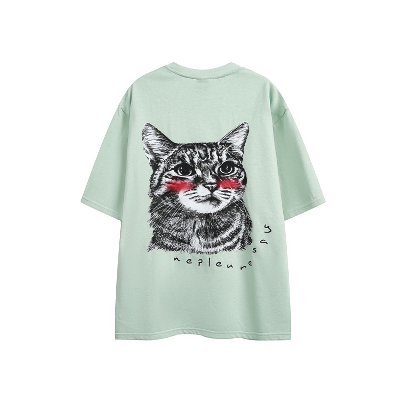 Oversized Unisex Japanese Retro Letter Crew Neck Tee