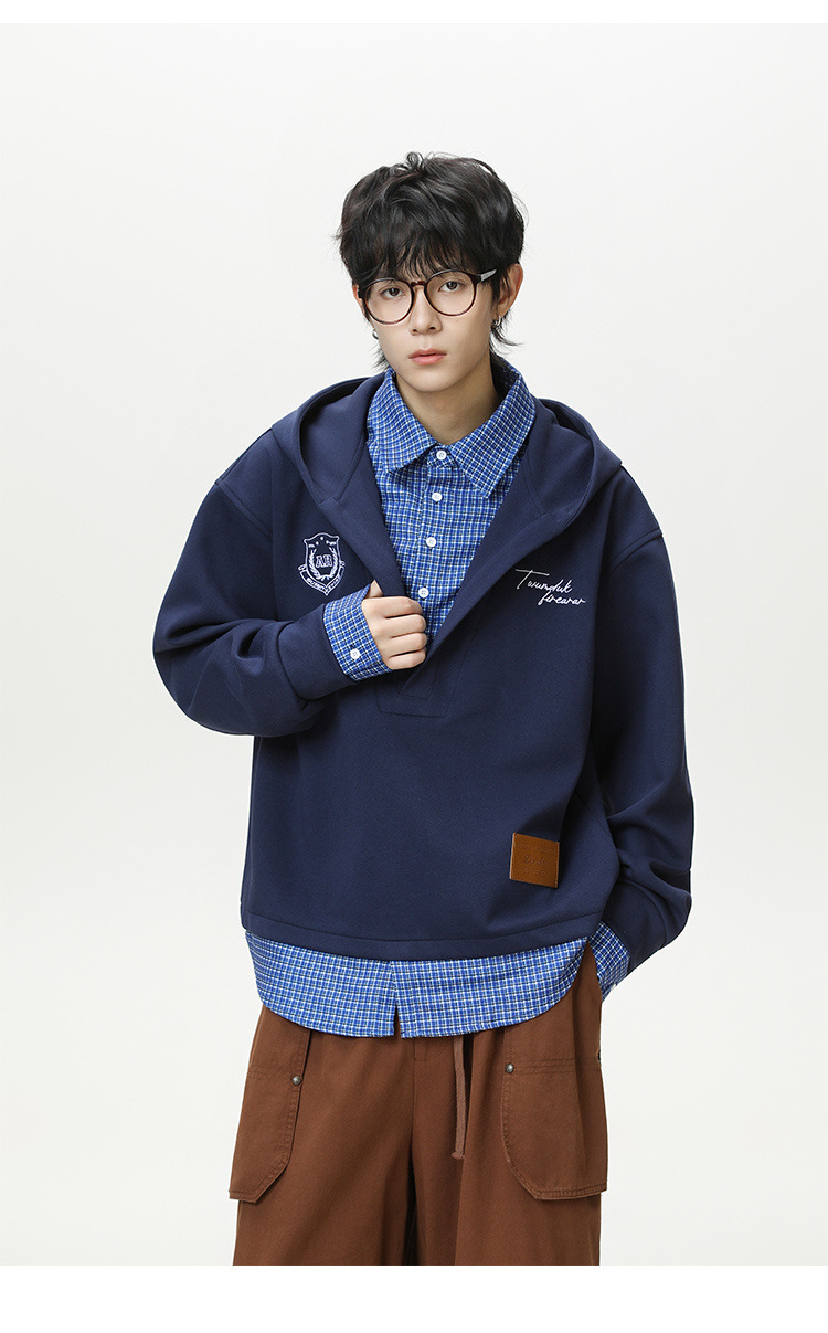 American Trend Cotton Layered Hood Sweatshirt