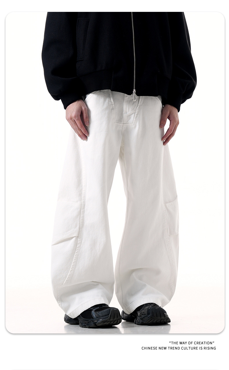 Casual Pure Cotton Three-Dimensional Loose Wide Leg Long Pants