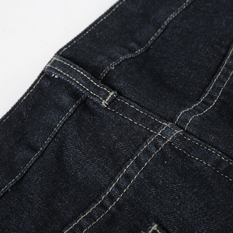 Vintage letter embroidery low waist slimming flared jeans