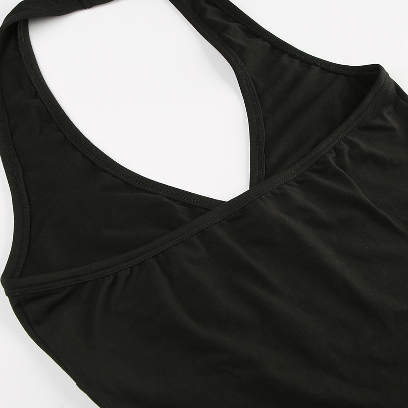Halter Draped Body-Hugging Milk Silk Vest