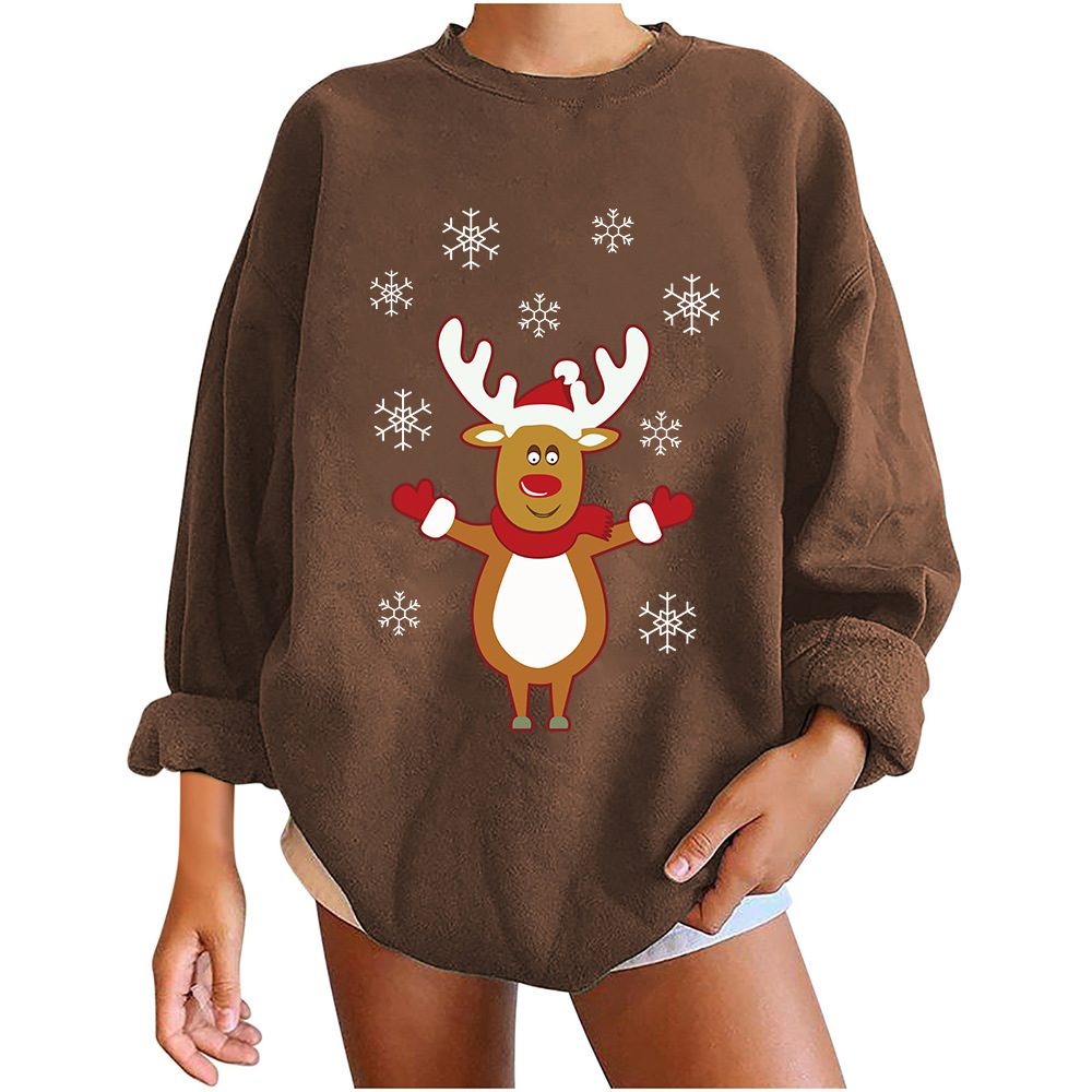 Loose Fit Cotton Blend 3D Deer Hoodie