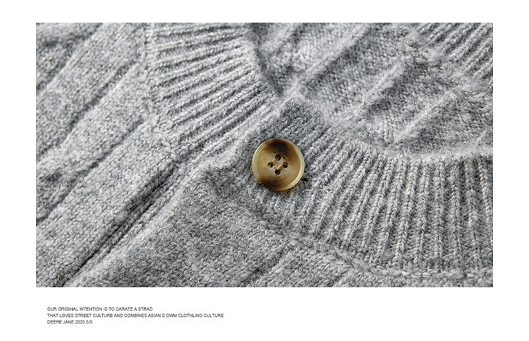 Oversized Aran Placket Sweater