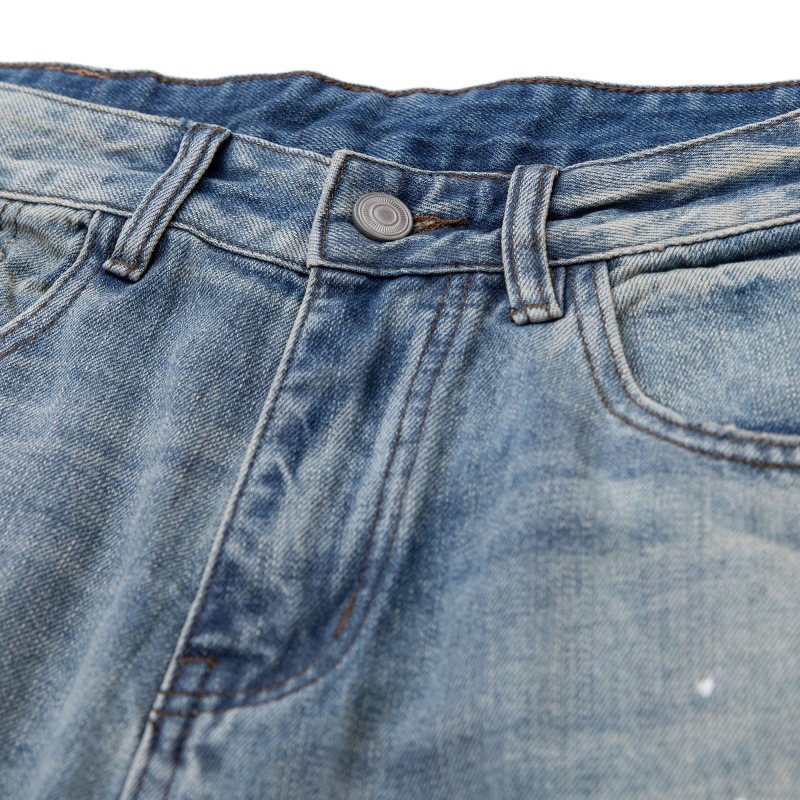 Splatter Paint Graffiti Loose Casual Washed Distressed Jeans