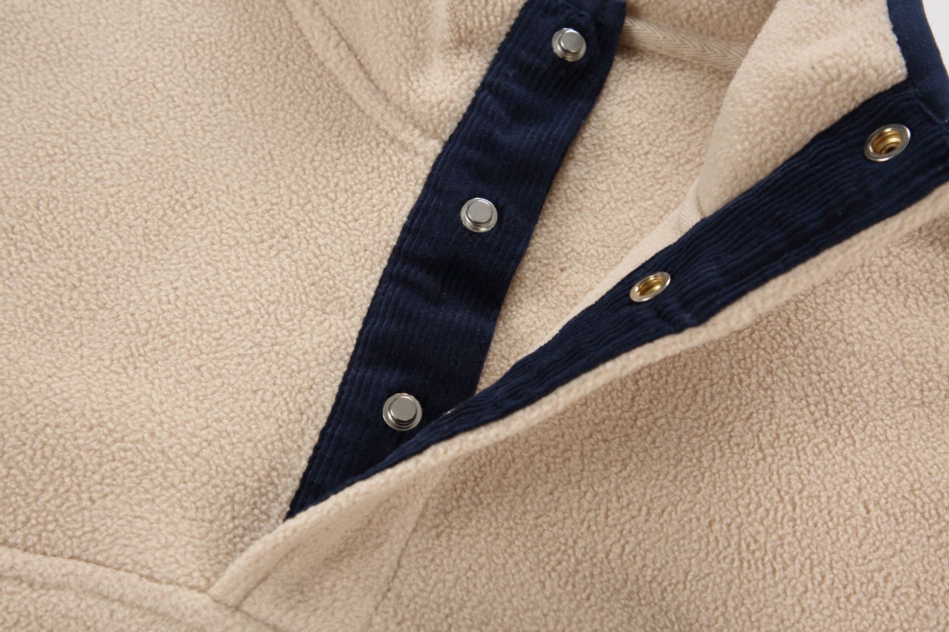 Two-Tone High Neck Polyester Hoodie