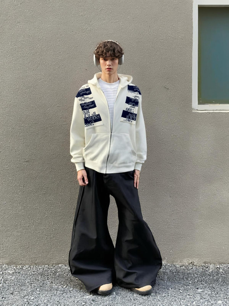 Street Style Letter Patch Suede Hooded Sweatshirt for Men and Women