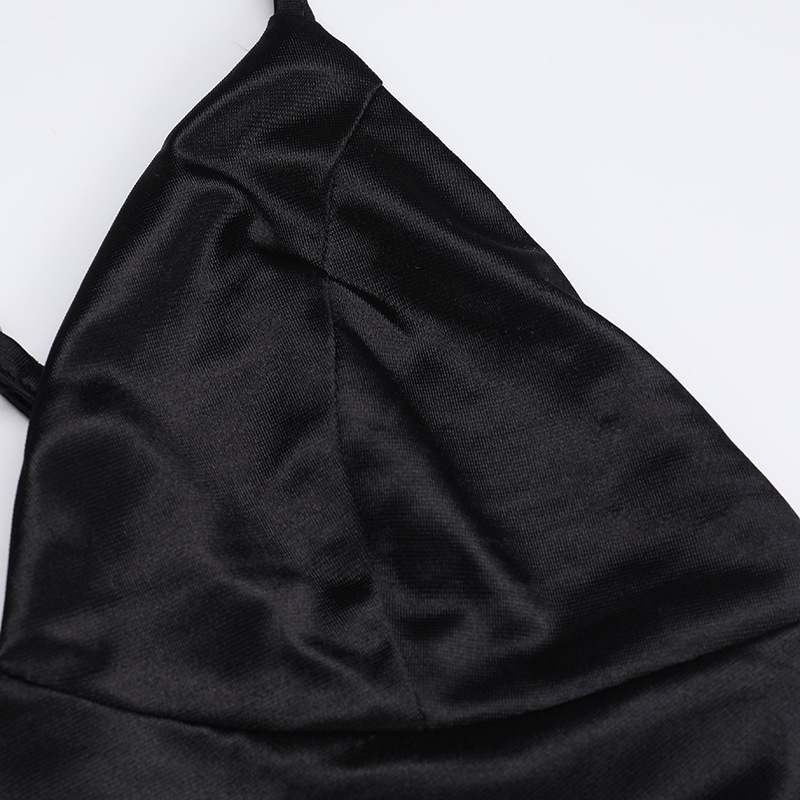 Spaghetti Strap V-Neck Ribbon Tie Dress