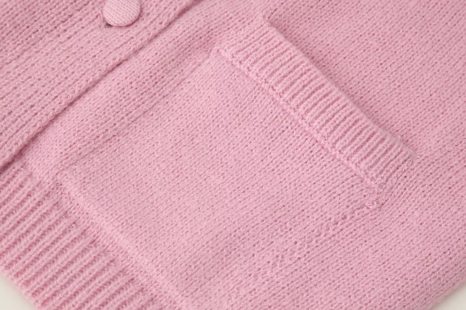 Classic Women's Plain Long Sleeve Polyester Cardigan