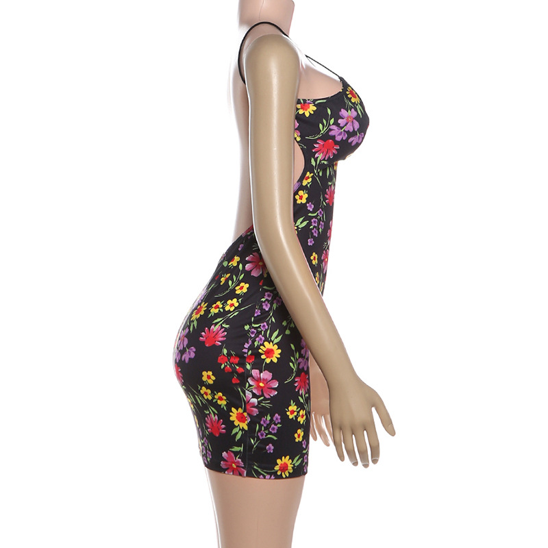 Halter Sleeveless High-Waisted Bodycon Cutout Open Back Dress