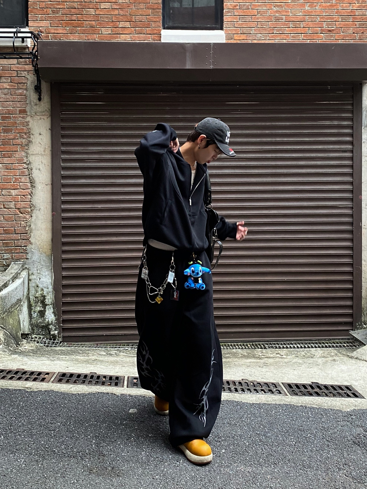 Man's American Retro Zip-Up Geometric Cotton Hoodie