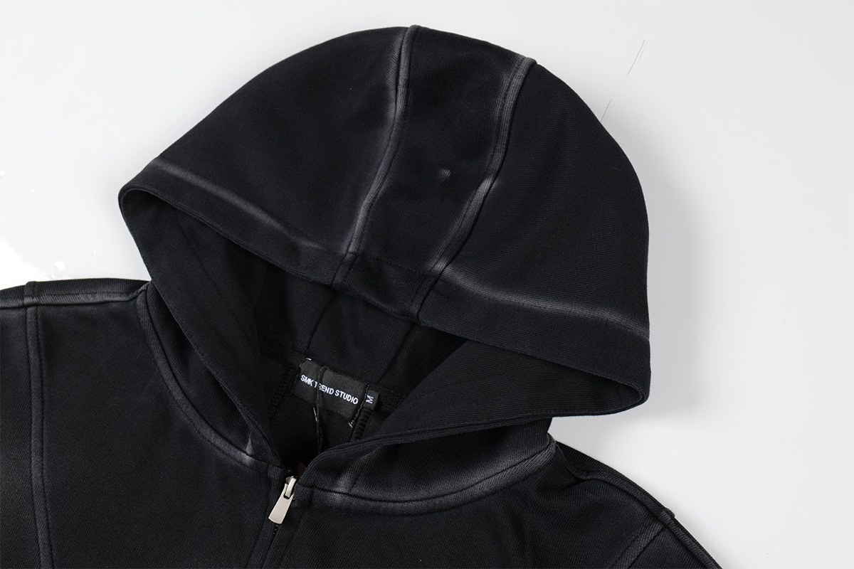Retro Geometric Cotton Loose Fit Hoodie
