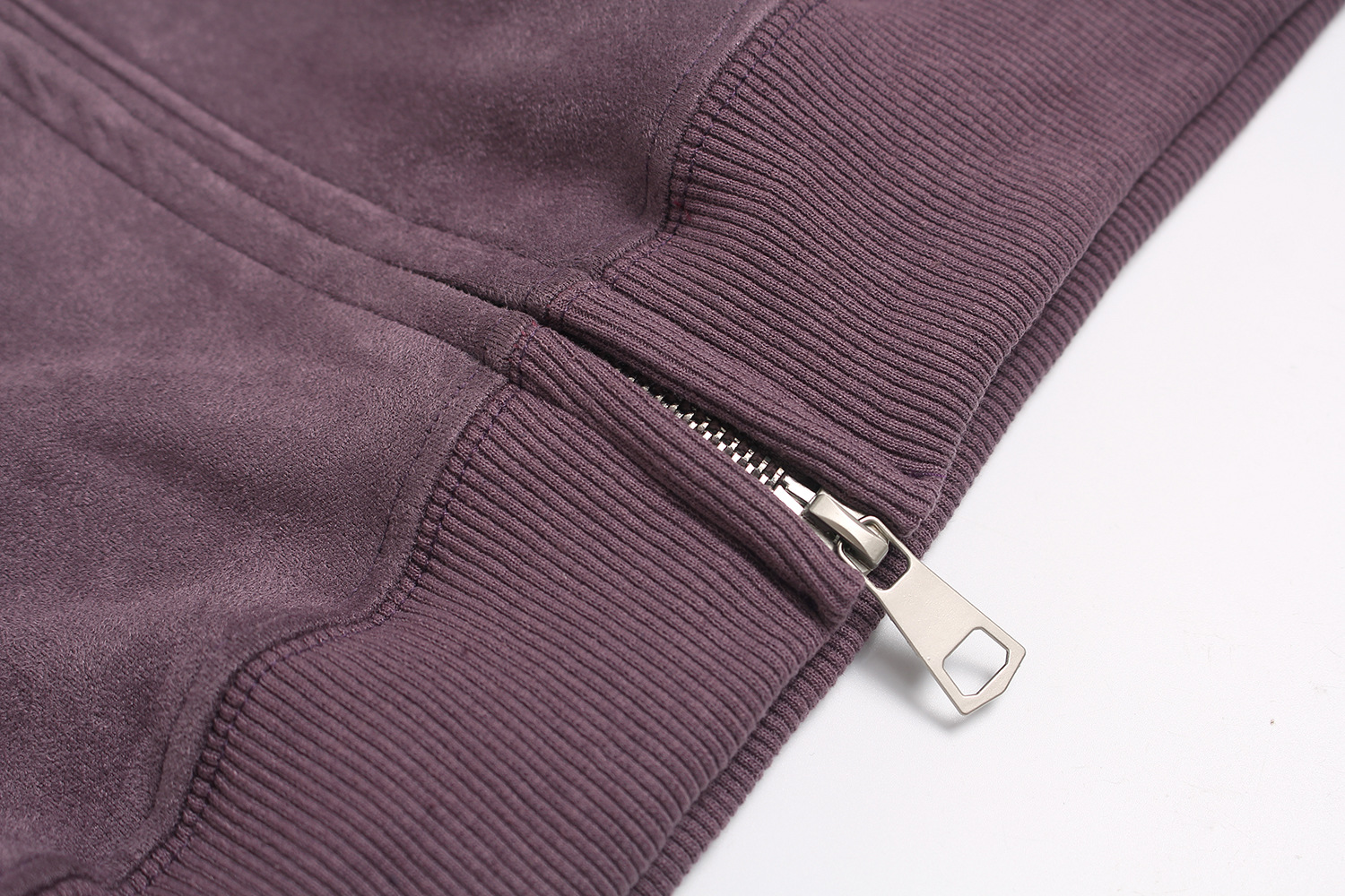 Suede cardigan zipper hoodie