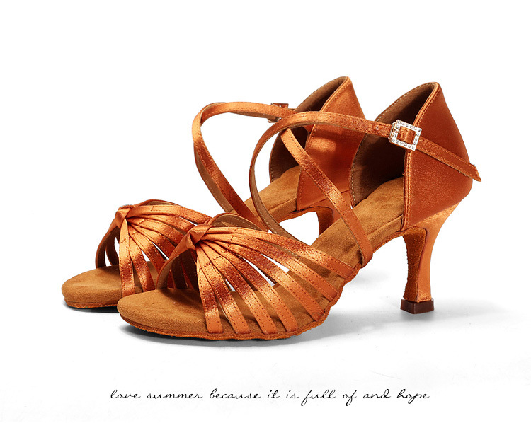 Dance Paladin Dance Shoes Womens Adult Dance Shoes Dance Shoes National Standard Dance Social Dance Silk Satin Seven Knots