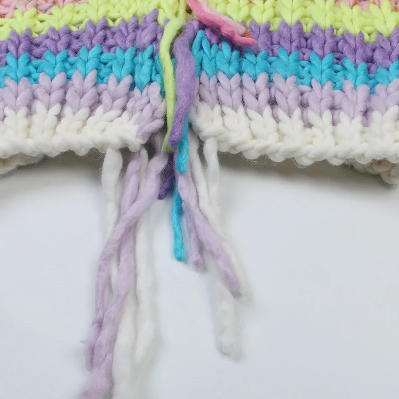 Ladies Oversized Colorblock Cardigan