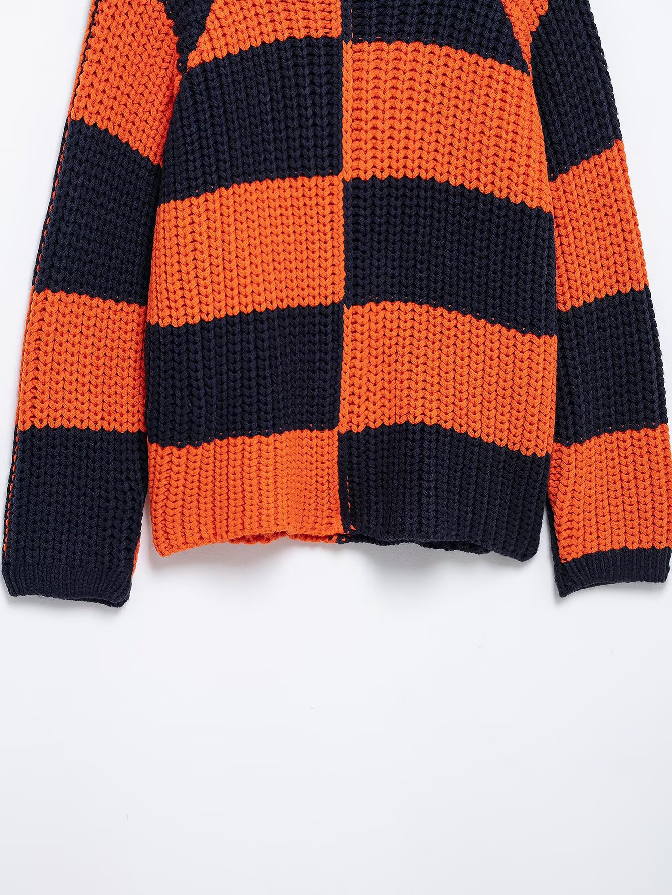 Oversized Banded Crew Sweater