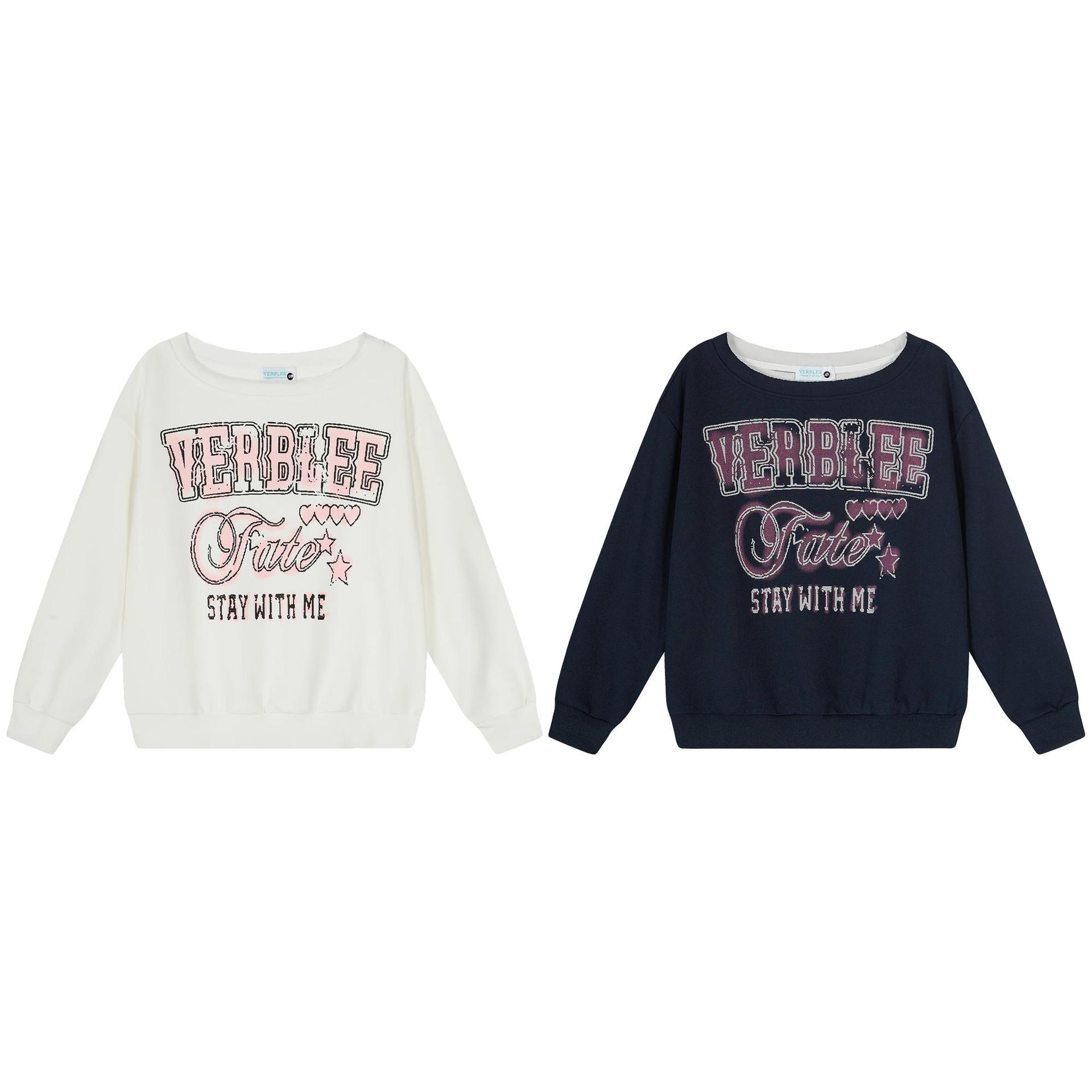 Oversized Diagonal Graphic Sweatshirt