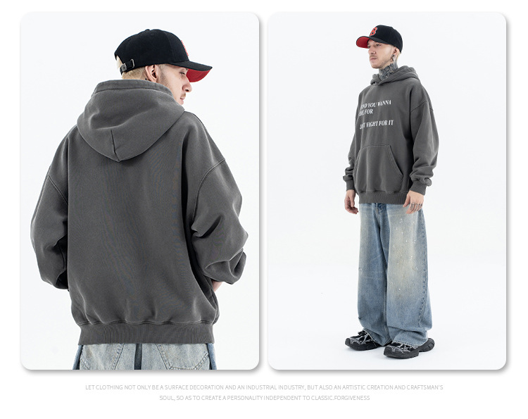 Streetwear Loose Alphabet Cotton Hoodie