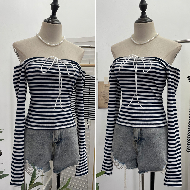 Celebrity Slim Fit Asymmetric Wrist-Length Crop Top