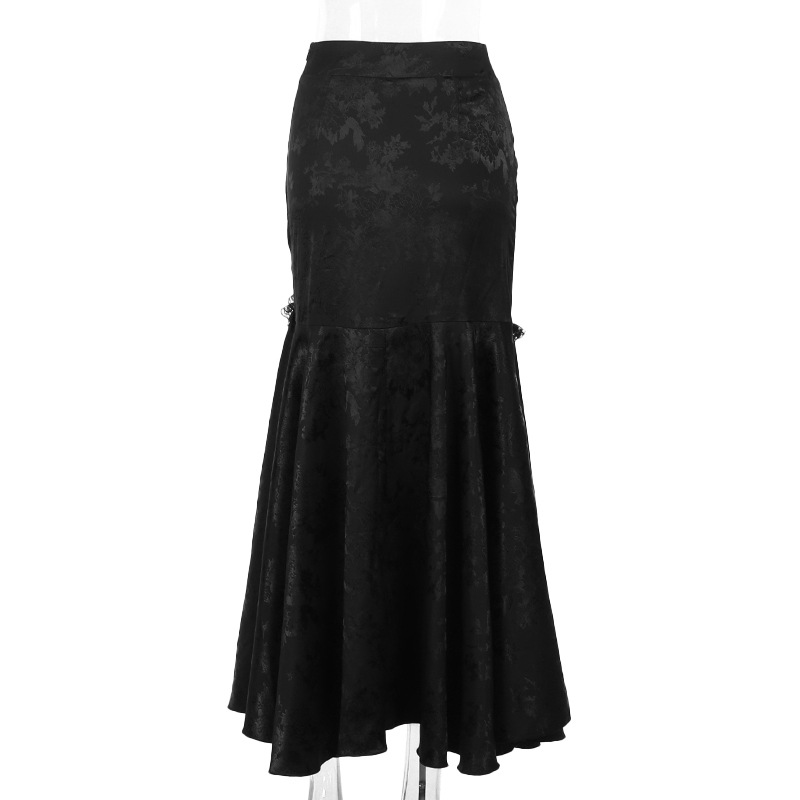 Solid Color Feminine Fitted Off-Center Trumpet Dress