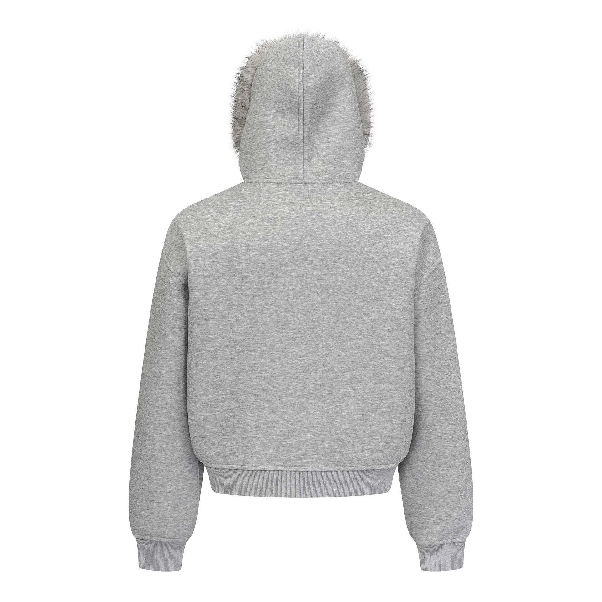 Relaxed Fit Long Sleeve Plain Cotton Hoodie