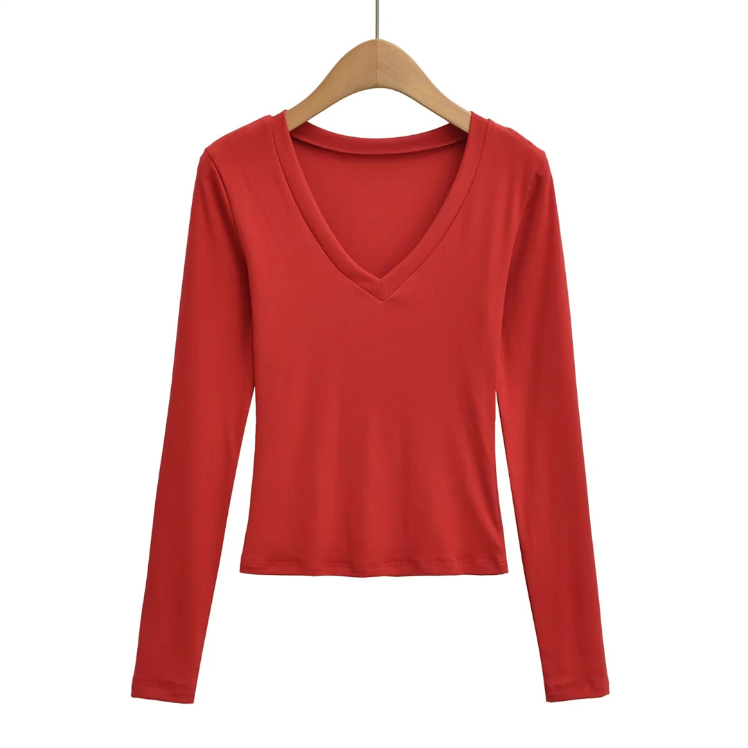 Plain Slim Fit Low Cut Wrist-Length Body Suit