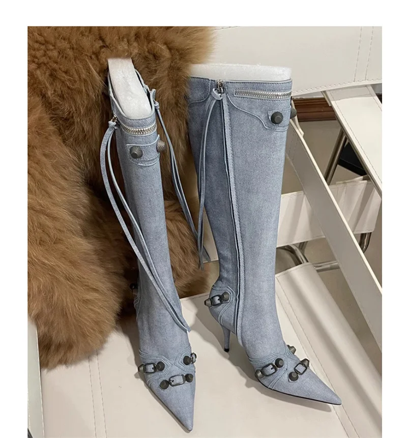 Martin Stiletto Fiber Boots Back Closure