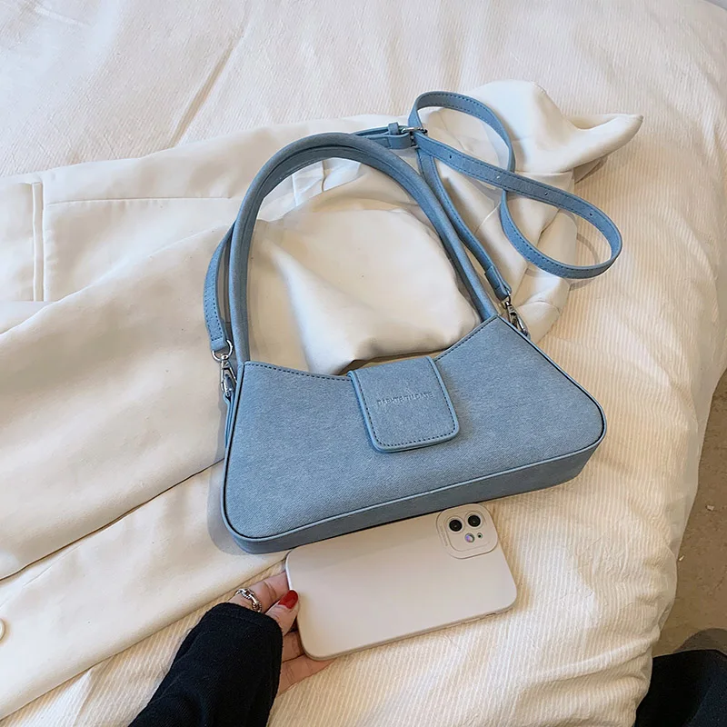 Small PU Leather Underarm Shoulder Bags for Women Designer Fashion Handbags Trend Ladies Solid Color Crossbody Bag