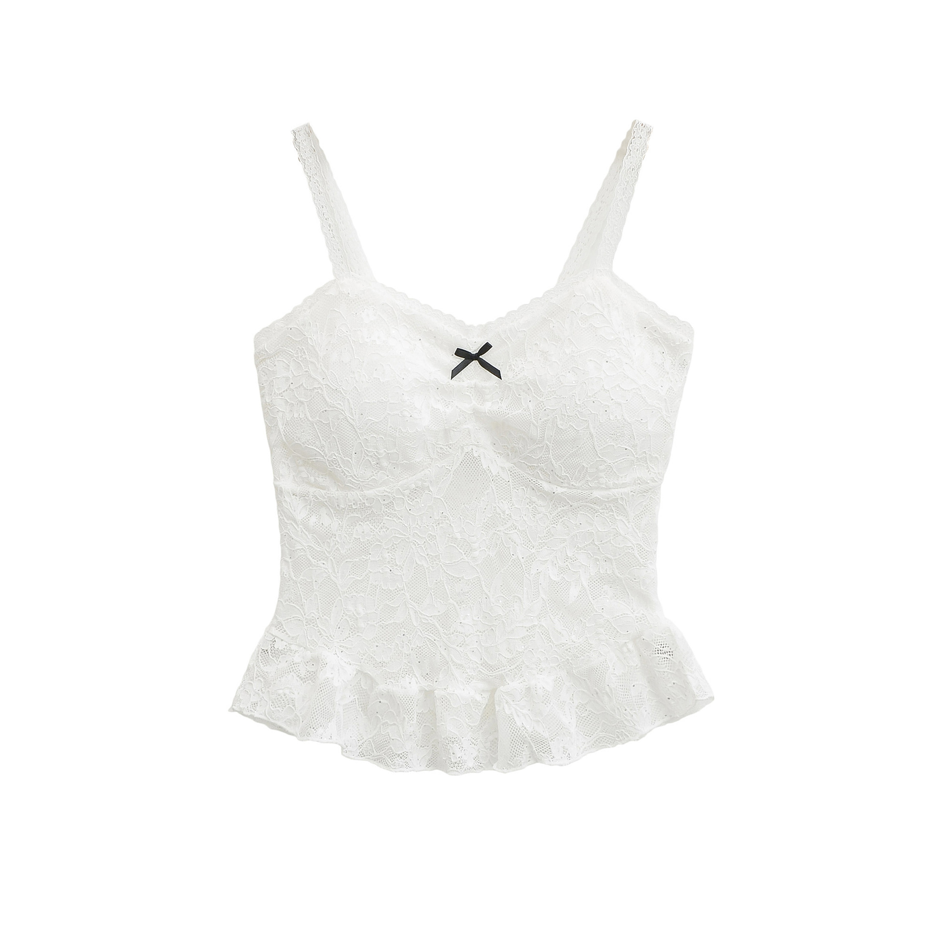 V-neck camisole lace ruffle sequin camisole