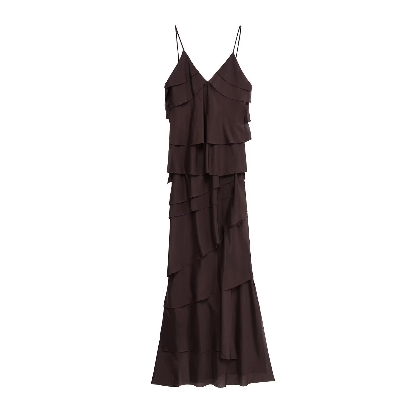 Women's Fashion Sexy V-neck Layered Decorative Strapless Dress