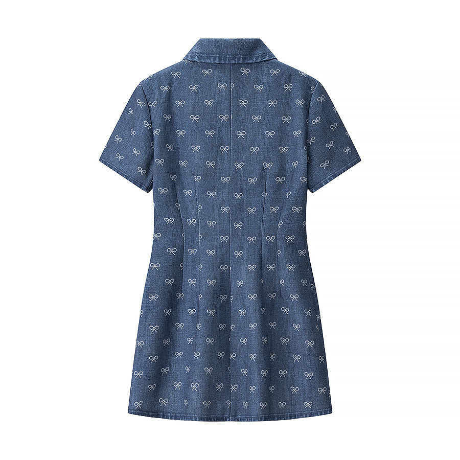 Women's Fashion Casual Bow Short Sleeve Dress