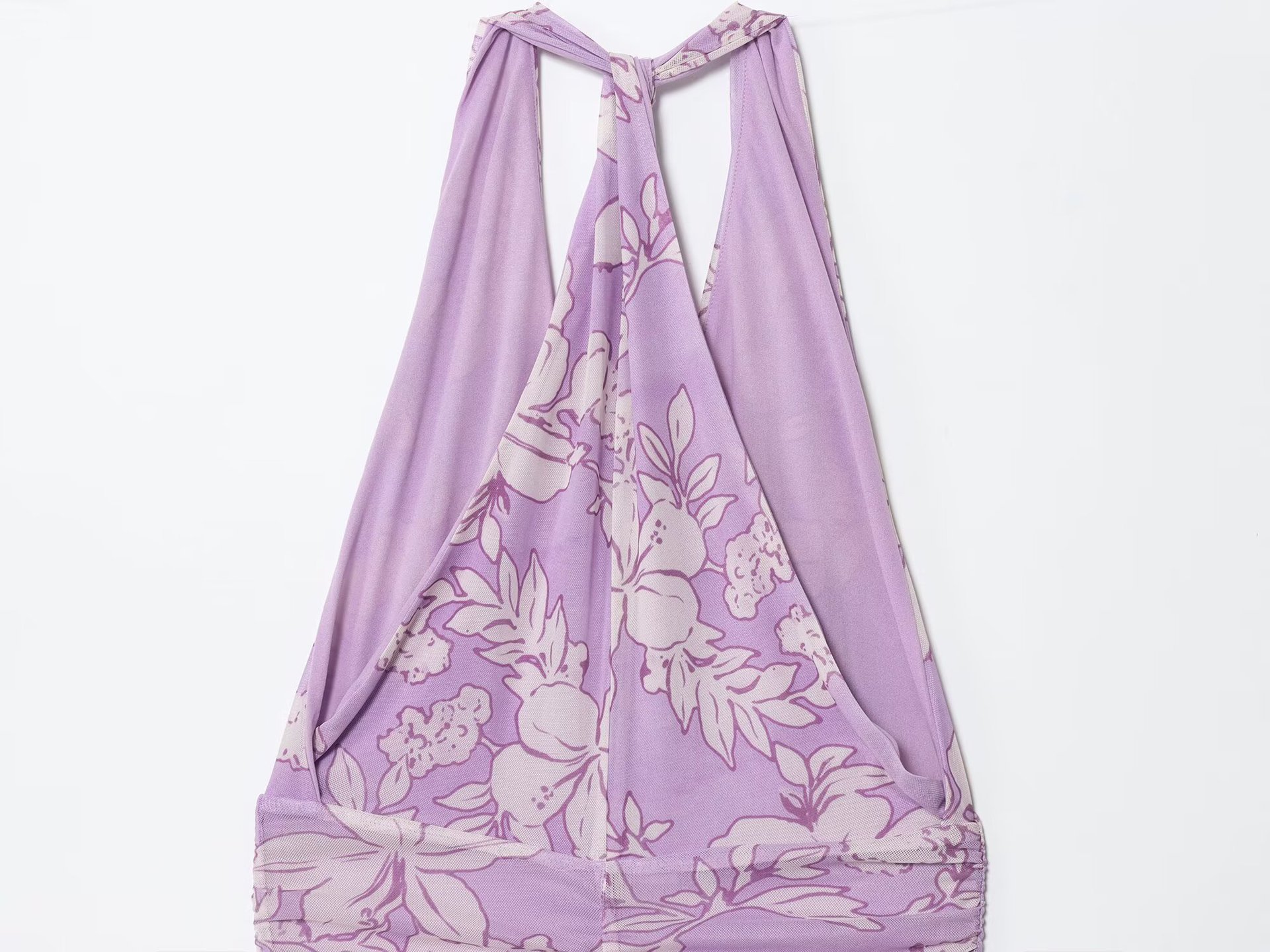 Women's Clothing Printed Chiffon Halter Neck Long Dress