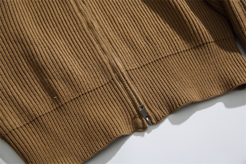 Japanese Workwear Plain Zip Front Cardigan