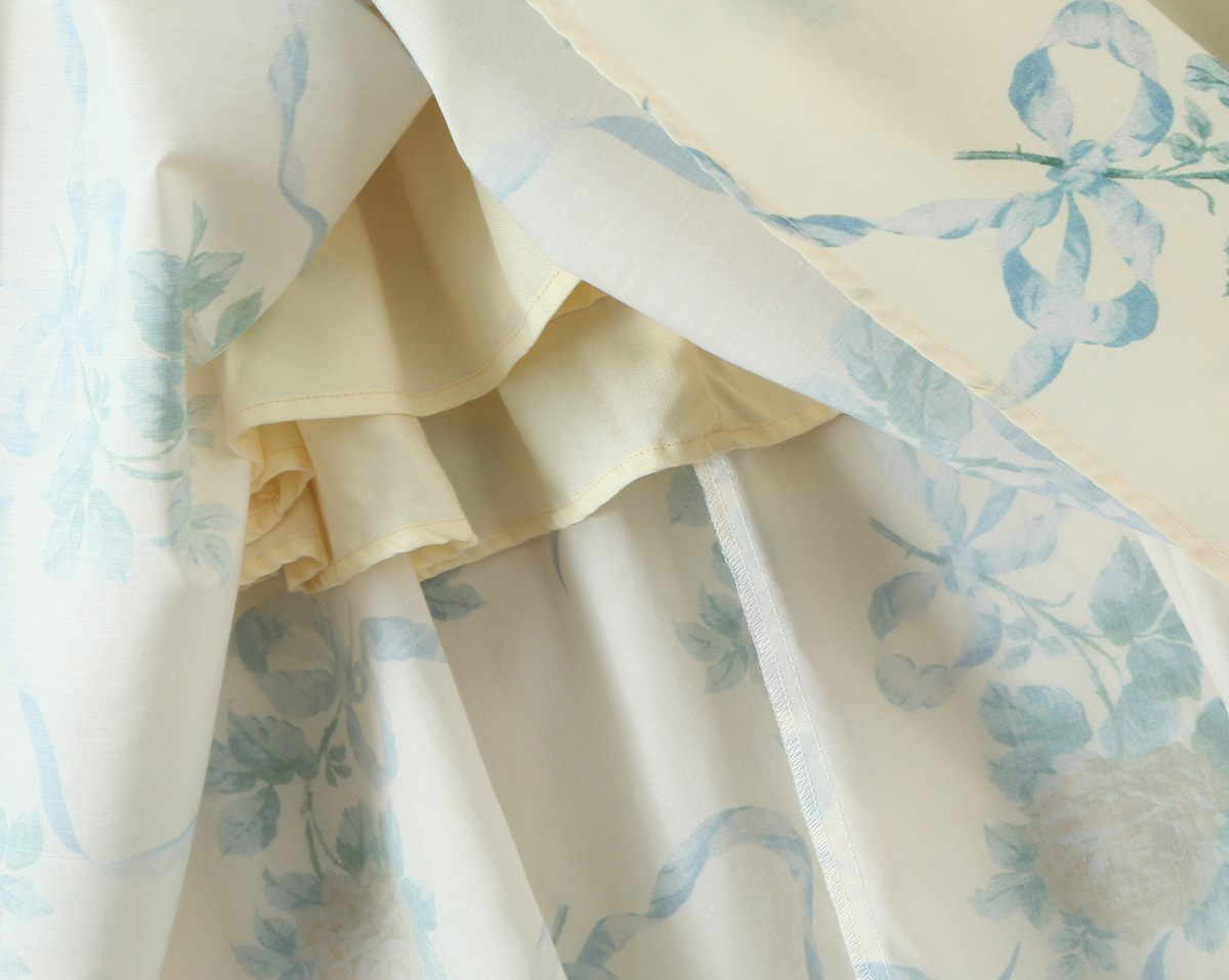 Cotton Print Ribbon Front Halter Maxi Dress