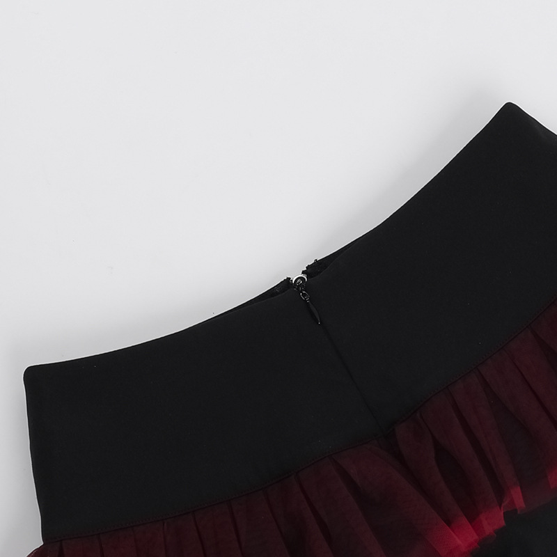 Ladies' Edgy Polyester Color Block Mini Skirt