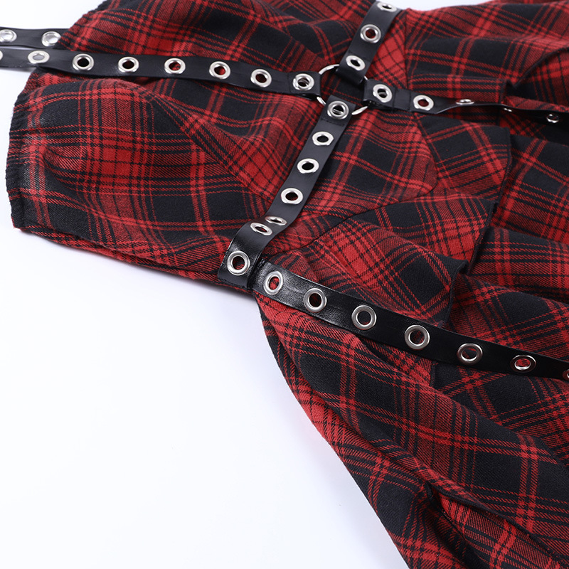 Urban Asymmetric Checkered Tube Dress
