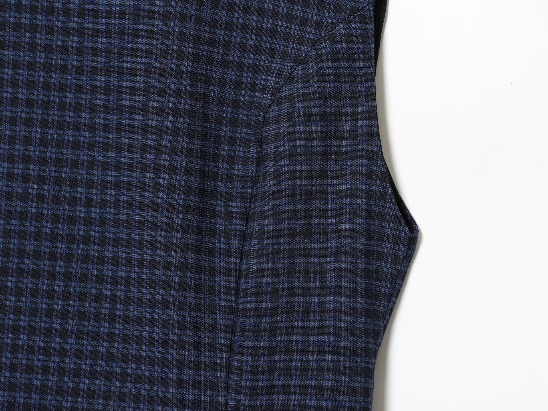 Sleeveless Half High Neckline Gingham Polyester Dress
