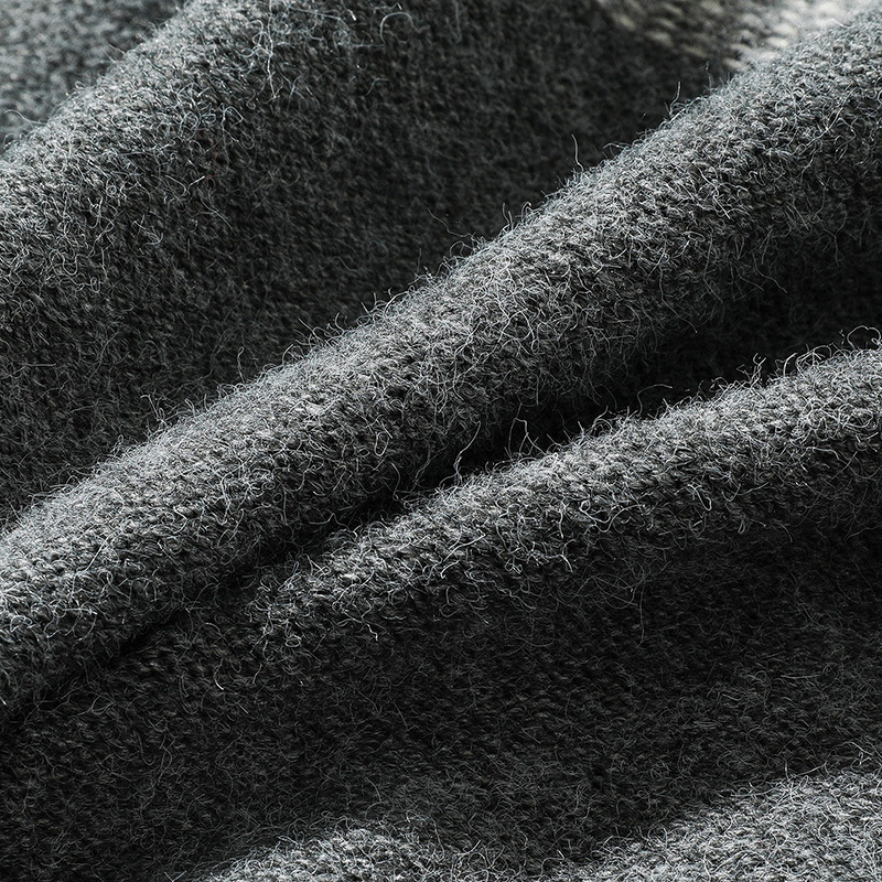 Matching Oversized Furry Trim Jacquard Knit Overcoat